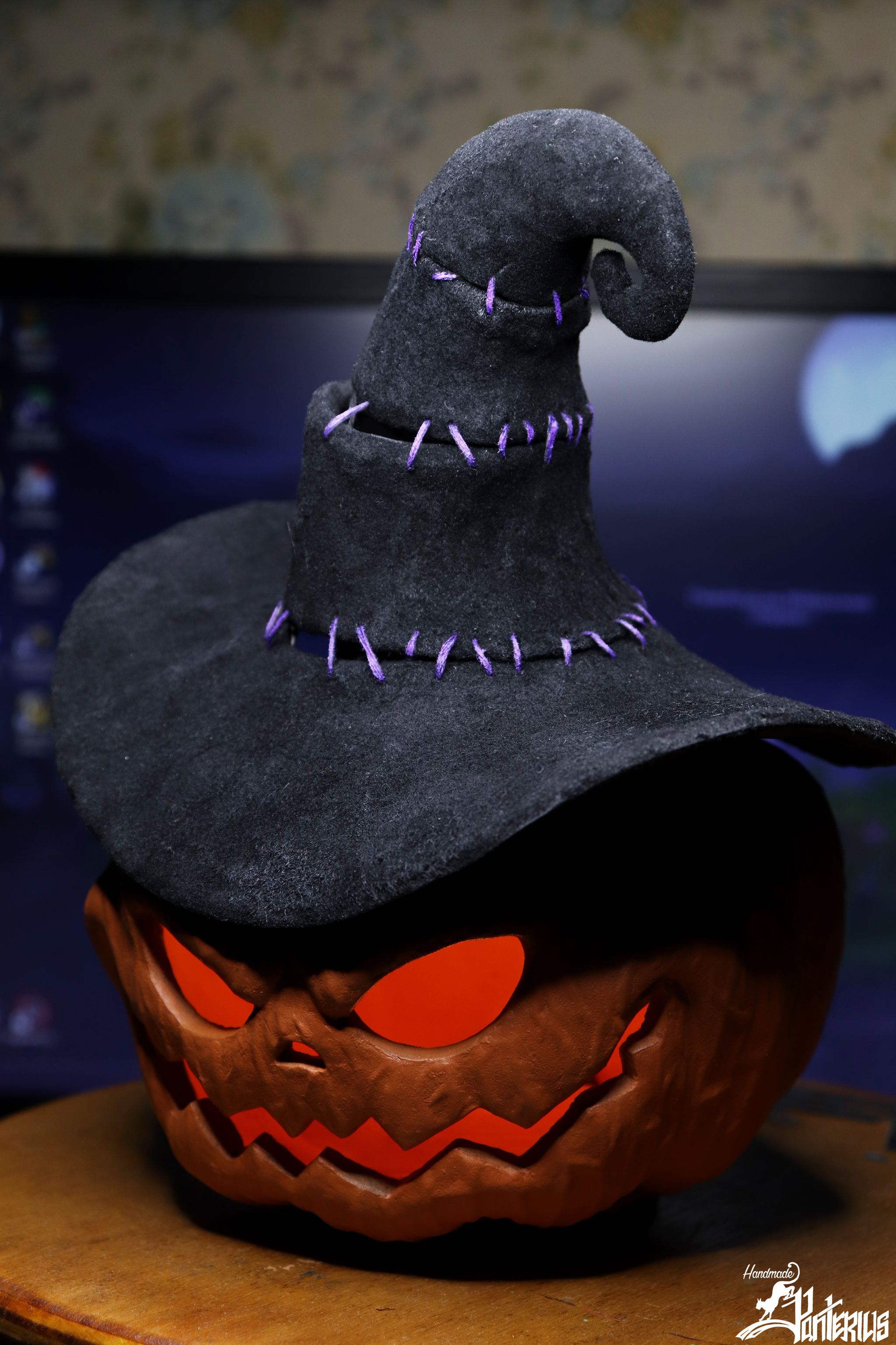 Sinister Pumpkin - My, Figurines, Night light, Pumpkin, Handmade, Longpost, Needlework with process, World of warcraft