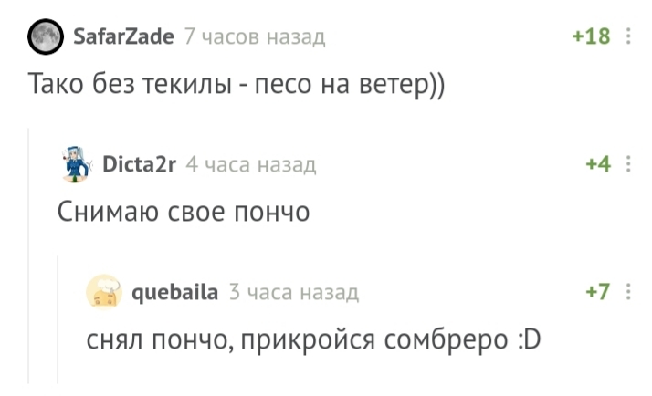 Теперь это мой девиз - Юмор, Комментарии на Пикабу, Тако, Текила, Пончо, Сомбреро, Мексика