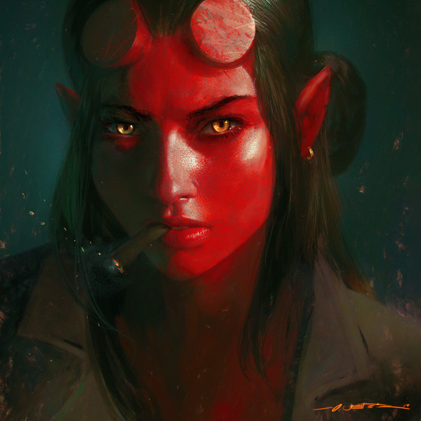 Hellgirl - Hellboy, Comics, Rule 63, Art, Drawing, Oliver Wetter