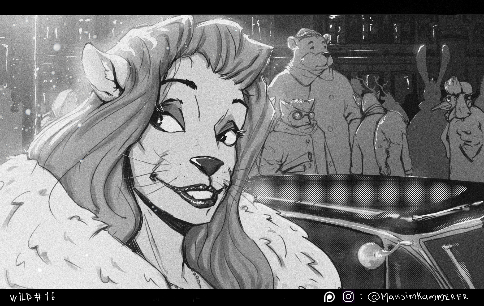 Noir Well, wait a minute! - My, Art, Noir, Wait for it!, Soyuzmultfilm, Drawing, Krita, Furry, Longpost