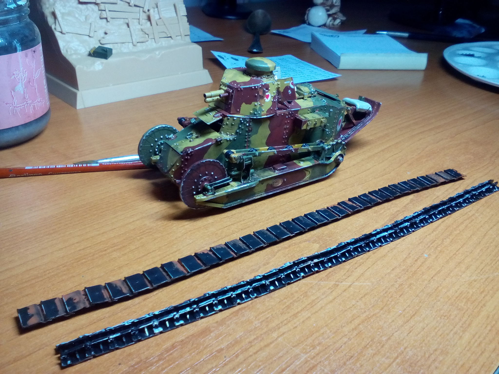 The first of many. Renault FT-17 - My, Stand modeling, World War I, Tanks, Prefabricated model, Meng, Longpost, Renault ft-17