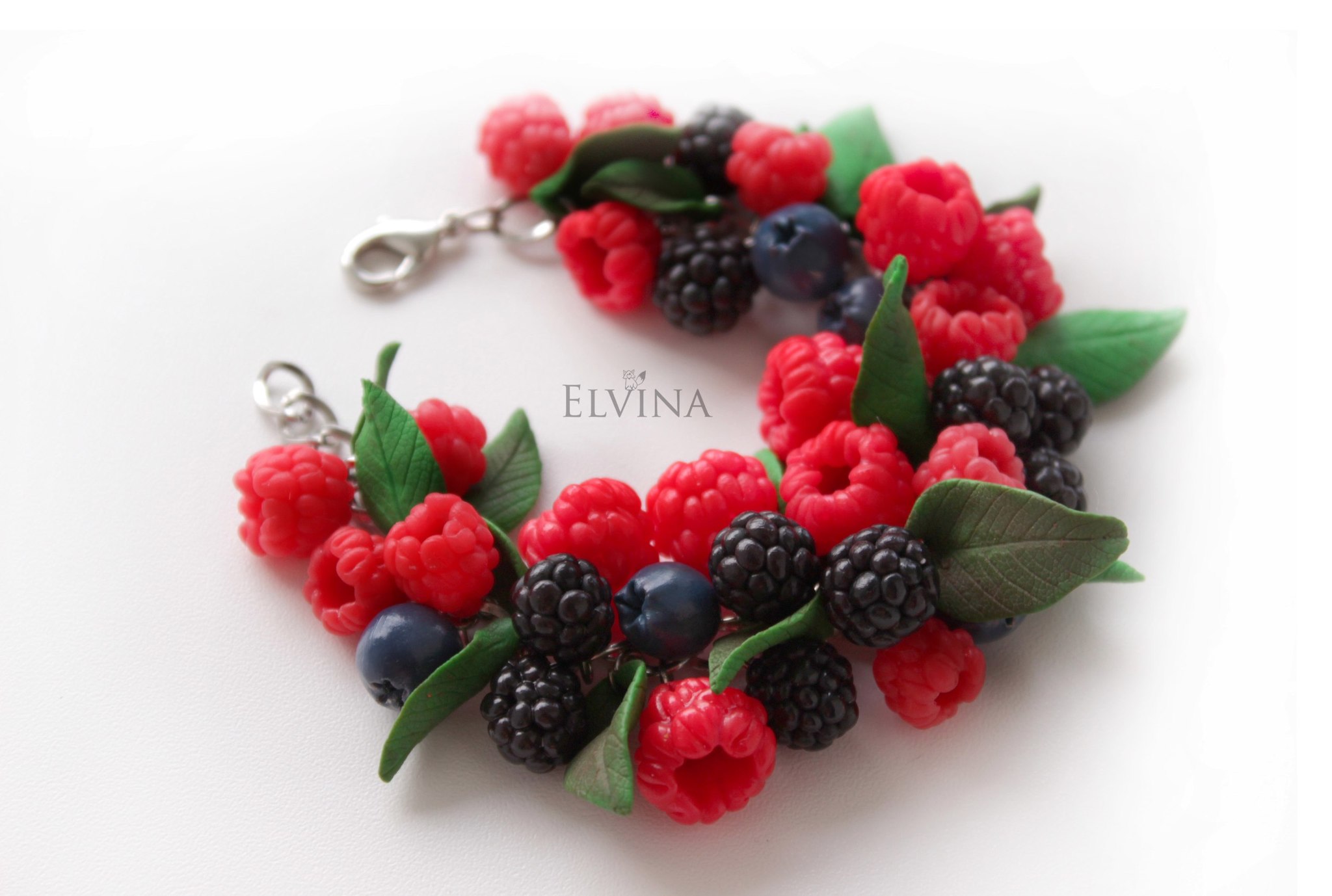 Continuation of the post “Berry bracelet made of polymer clay” - Polymer clay, Needlework without process, Raspberries, Berries, A bracelet, Bijouterie, Reply to post, Longpost