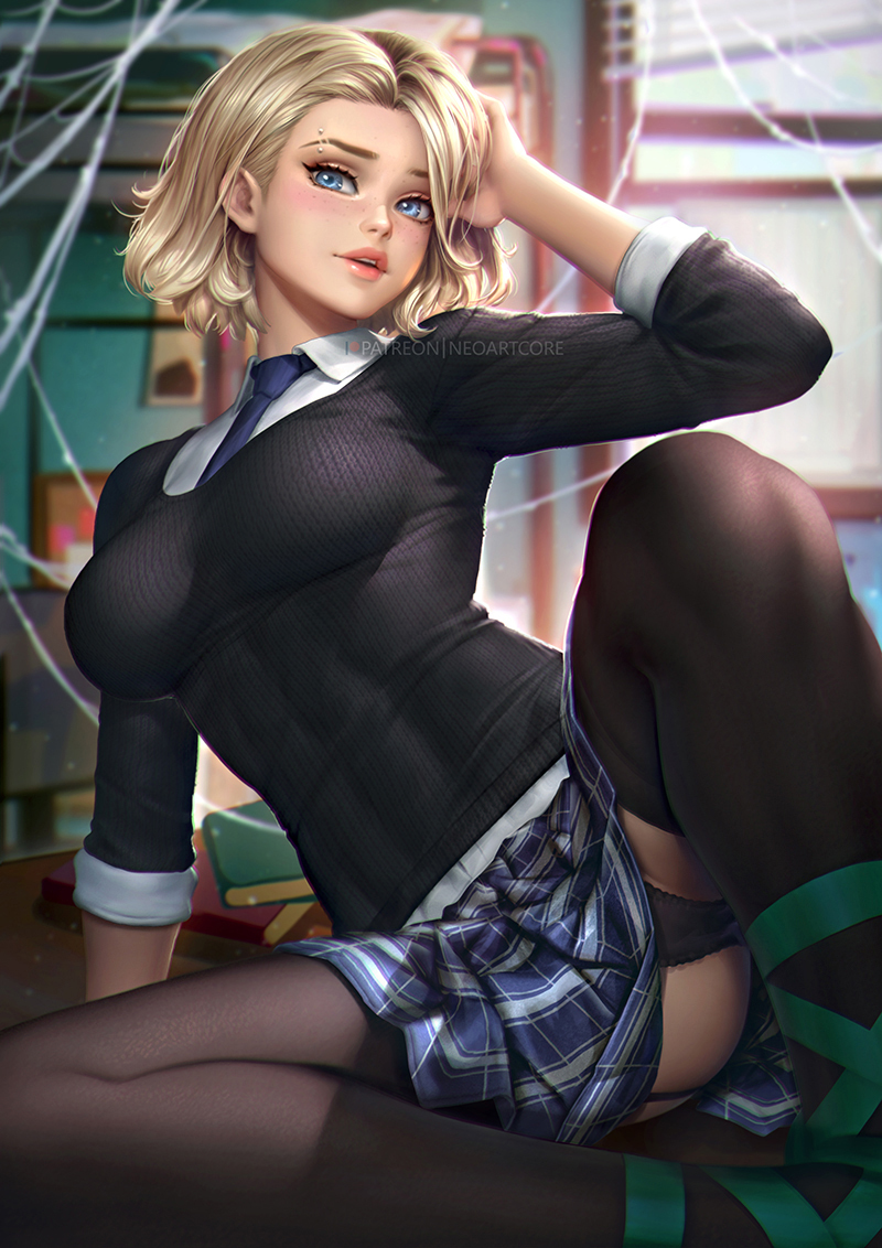 Gwen Stacy - NSFW, Neoartcore, Gwen Stacy, Marvel, Art