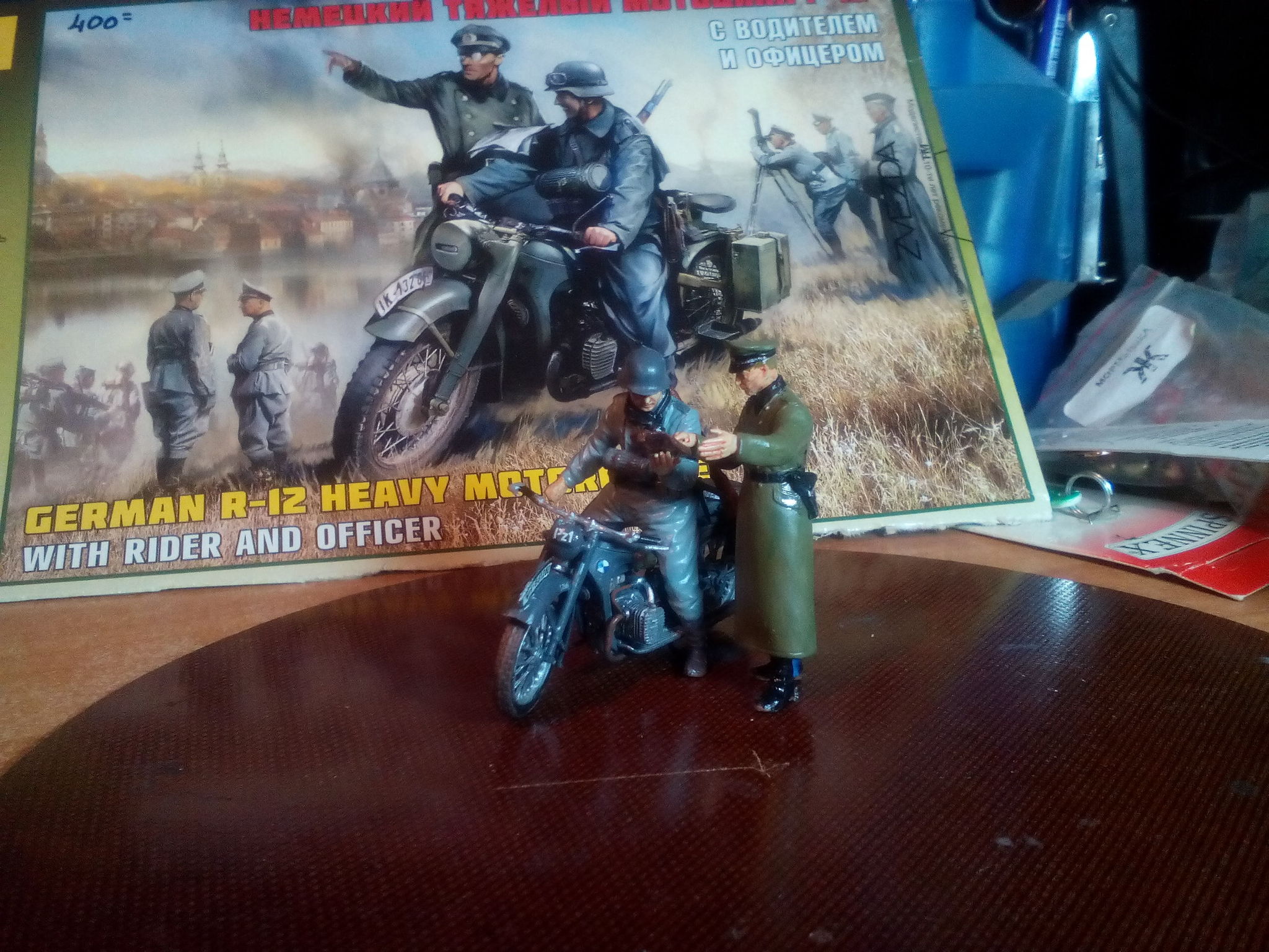 Motorized cavalry of the Wehrmacht. BMW R12 - My, Stand modeling, Prefabricated model, Moto, Motorcyclists, Wehrmacht, The Second World War, Longpost