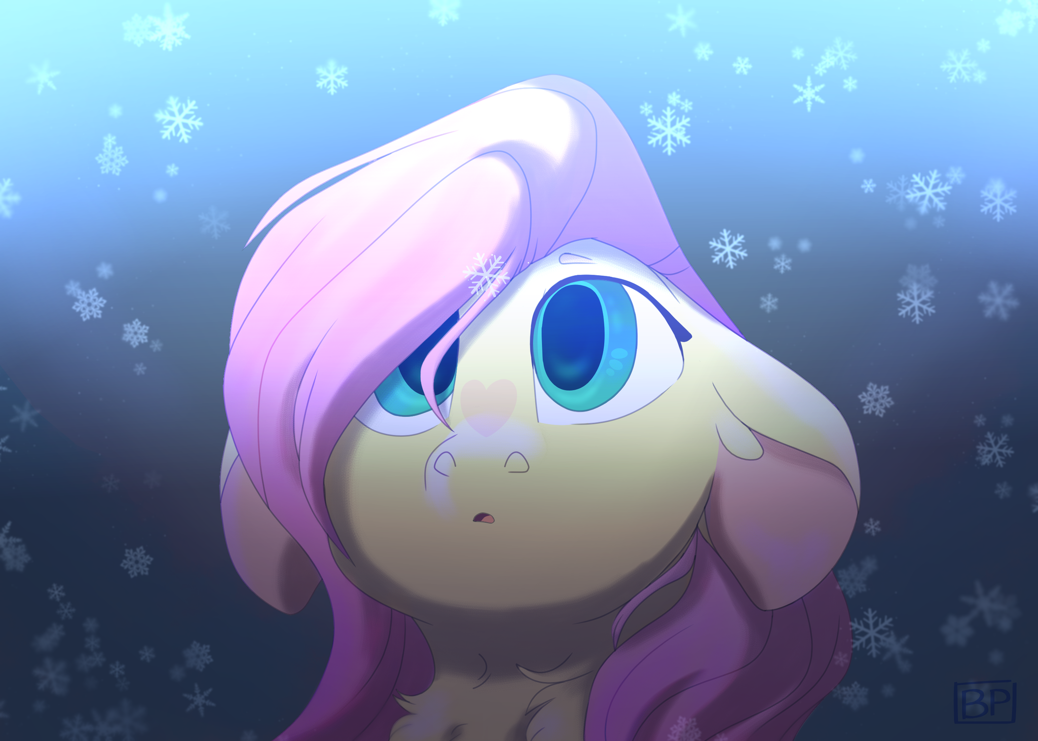 Snowflakes - My little pony, PonyArt, Fluttershy, Glitterstar2000