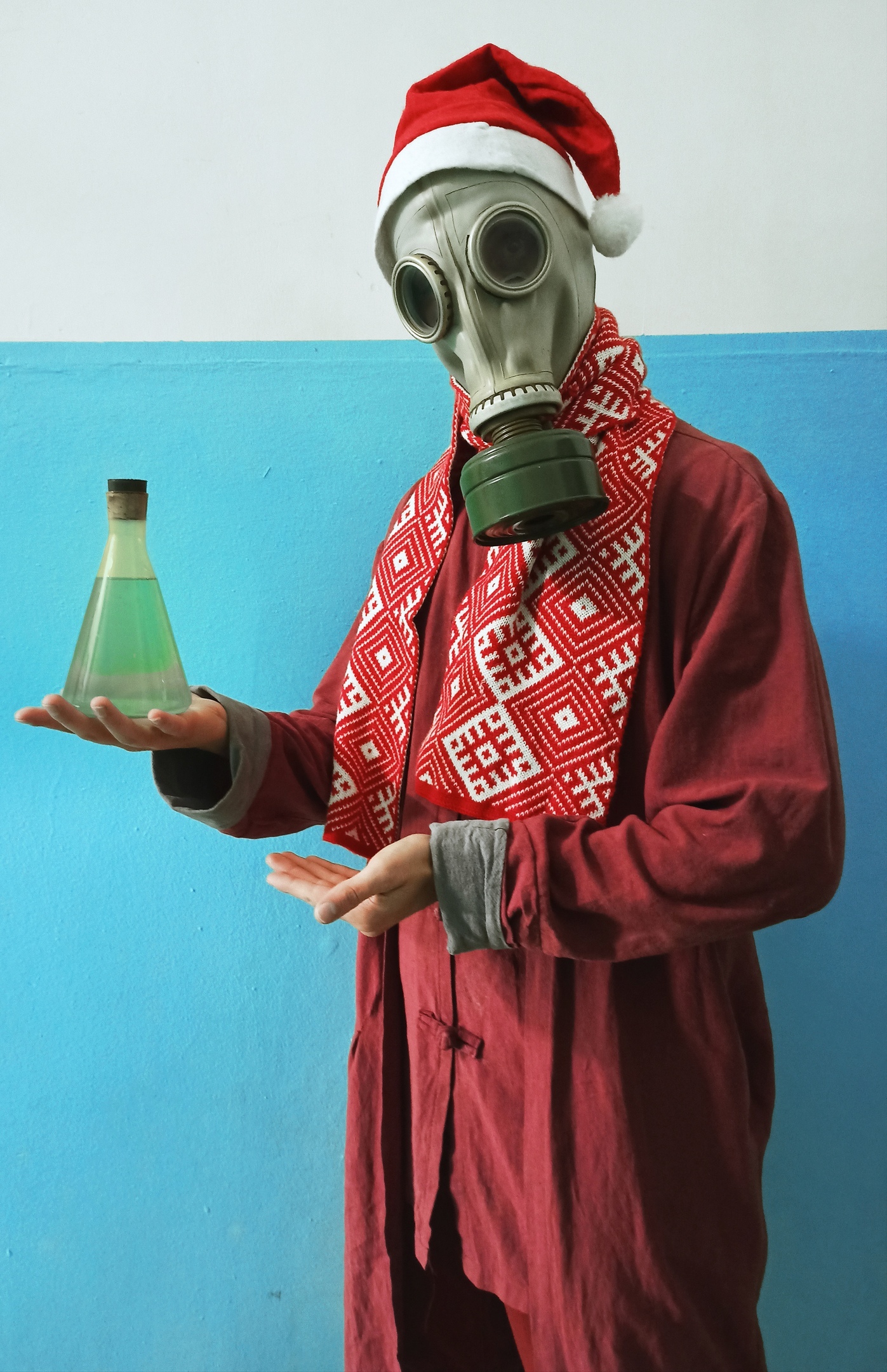 New Year's spirit from the League of Chemists - My, League of chemists, New Year, Mask, Congratulation