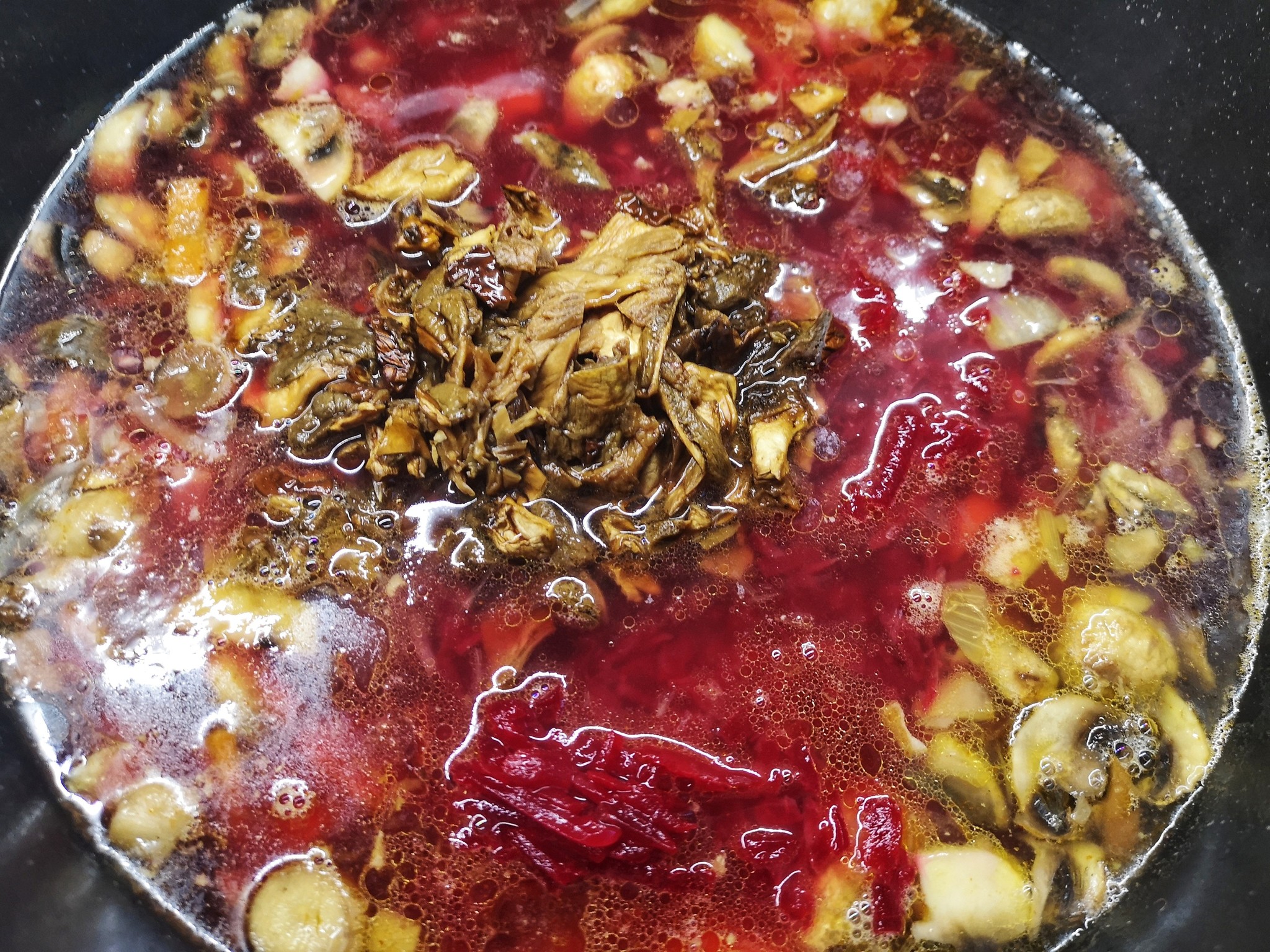 Borscht with porcini mushrooms and duck - Soup, Bath, Mushrooms, Food, Longpost, Recipe