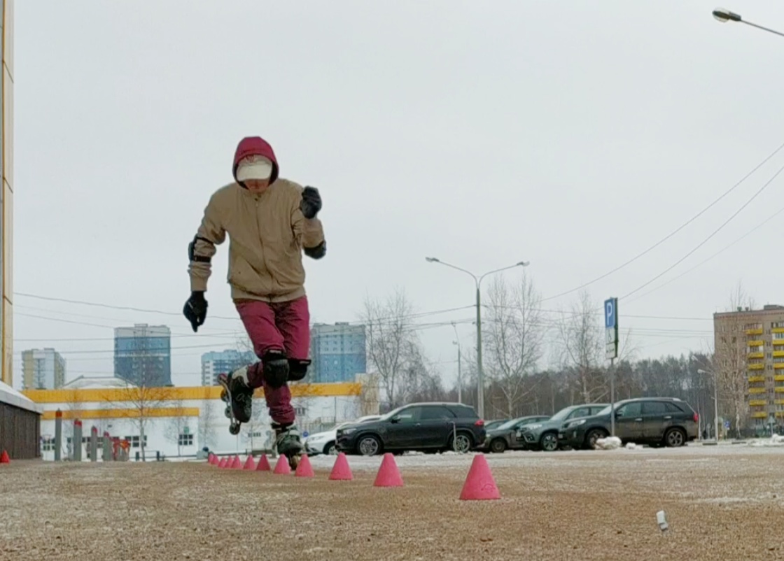 Old-timers won’t remember that the roller skating season could be opened in January)) - My, Rollers, Winter, 2020, Figure skating, What's happening?, Baldezh, Moscow region, Video