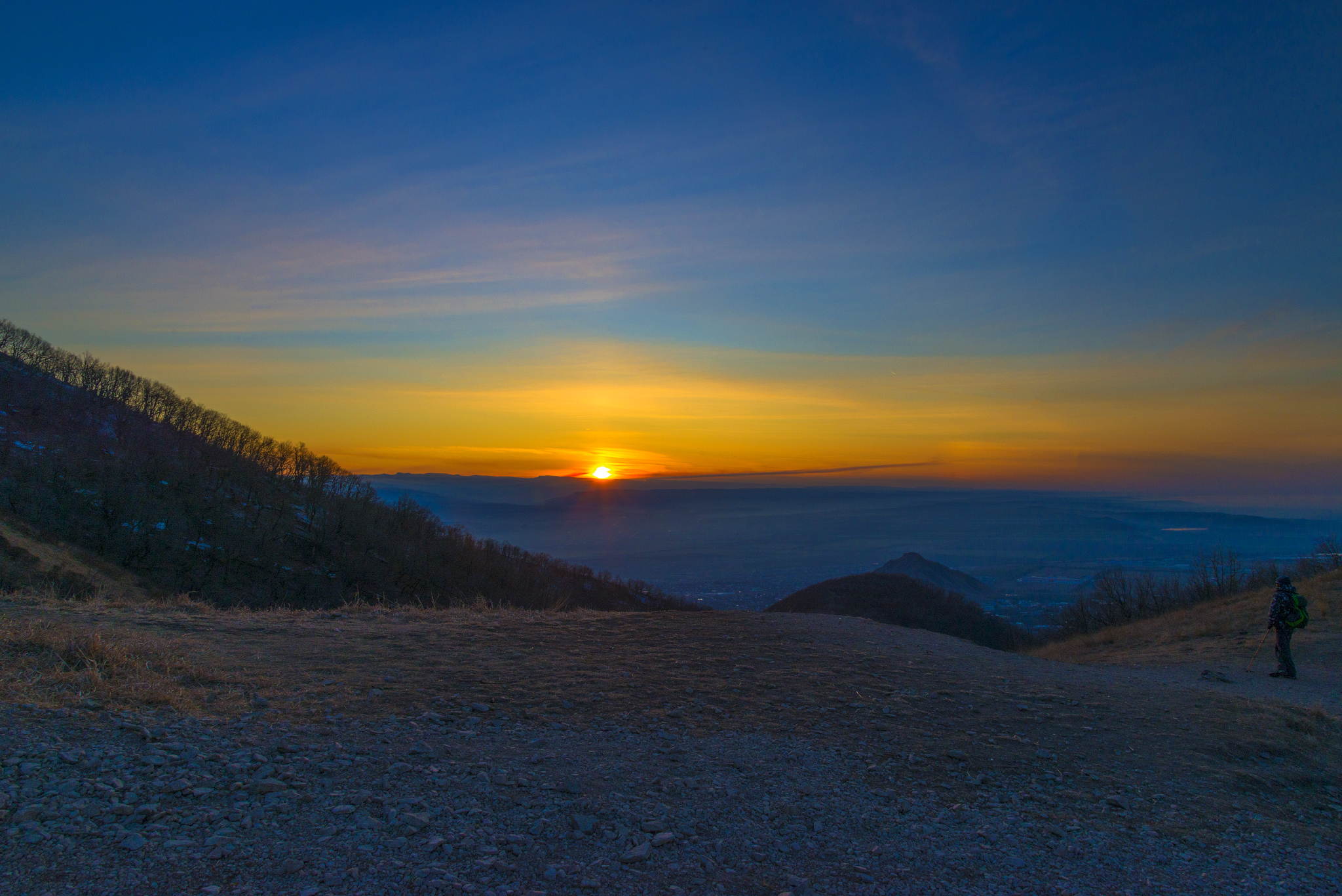 Sunset on Mount Beshtau on Christmas Eve - My, Beshtau, Sunset, Clouds, Longpost, Nature