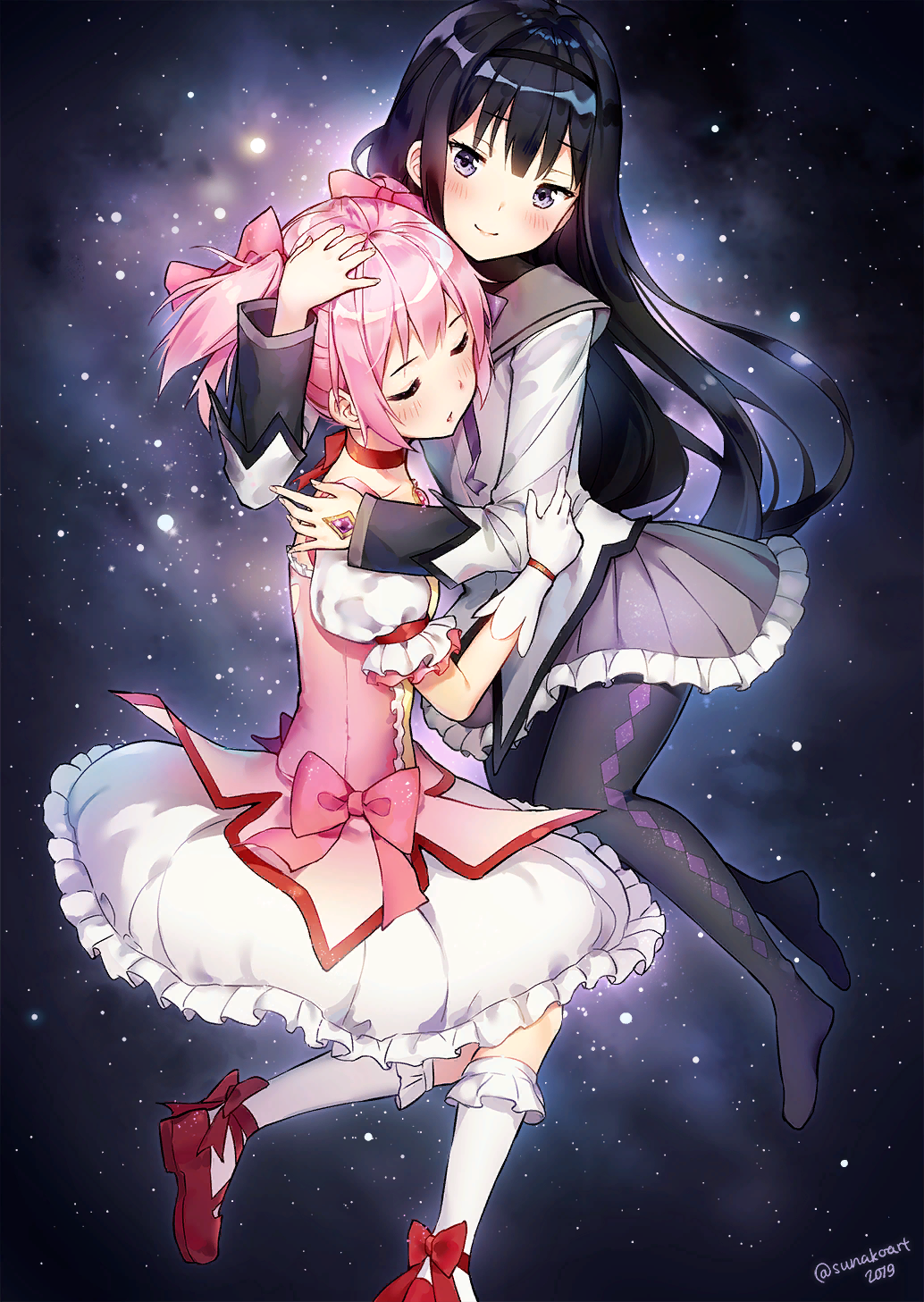 Together - Mahou Shoujo Madoka Magica, Madoka kaname, Akemi homura, Anime art, Anime