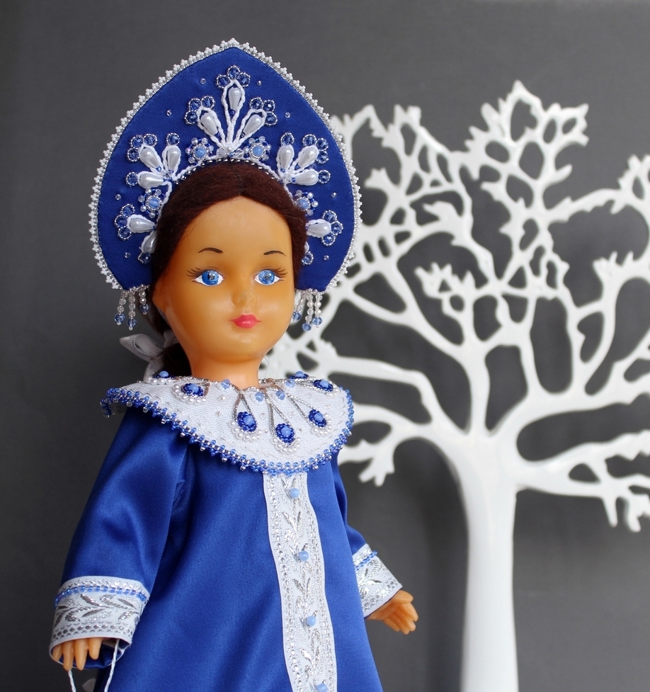 Snow Maiden in your feed) - My, Snow Maiden, New Year, Needlework without process, Doll, Beads, Longpost