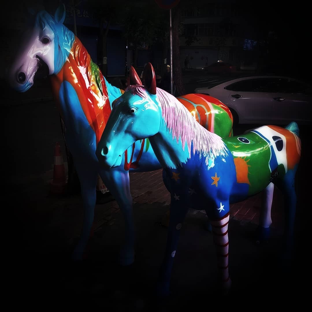 LSD horses... - My, Horses, Nightmare, China