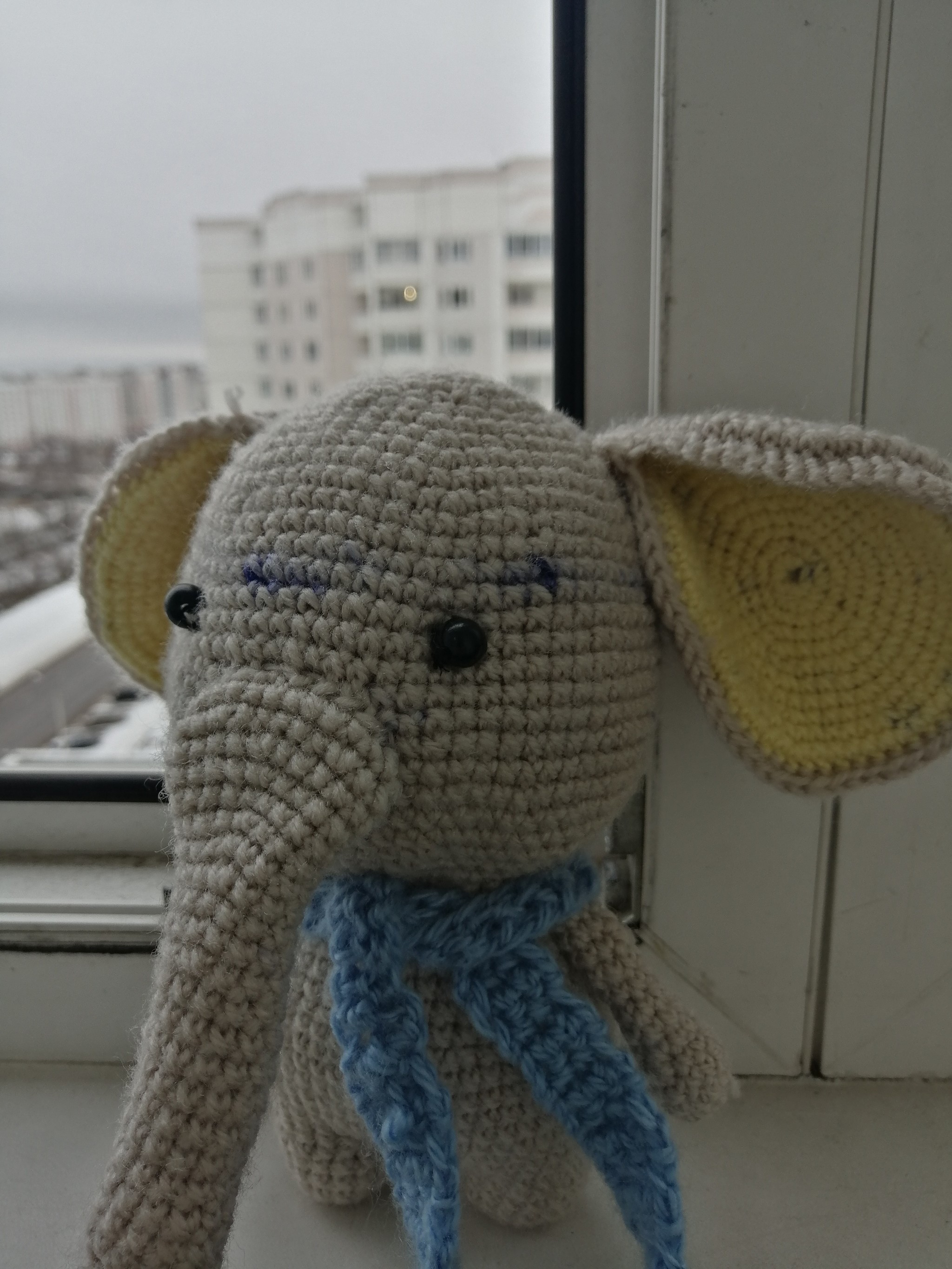 Elephant Gosha - My, Crochet, Knitted toys, Longpost