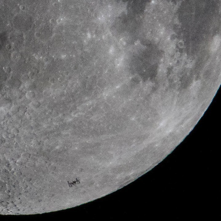 ISS against the backdrop of the Sun and Moon - ISS, The sun, moon, Longpost