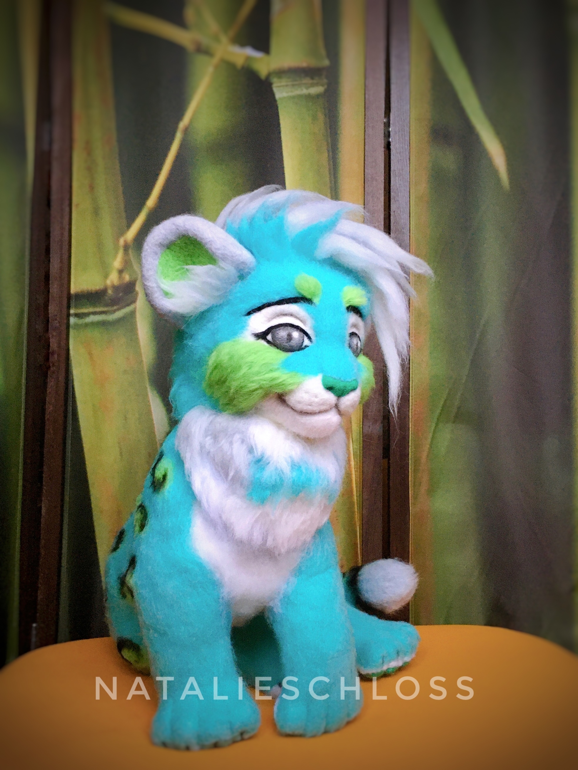 Cartoon leopard - My, Dry felting, Author's toy, Sculpture, Needlework without process, Longpost