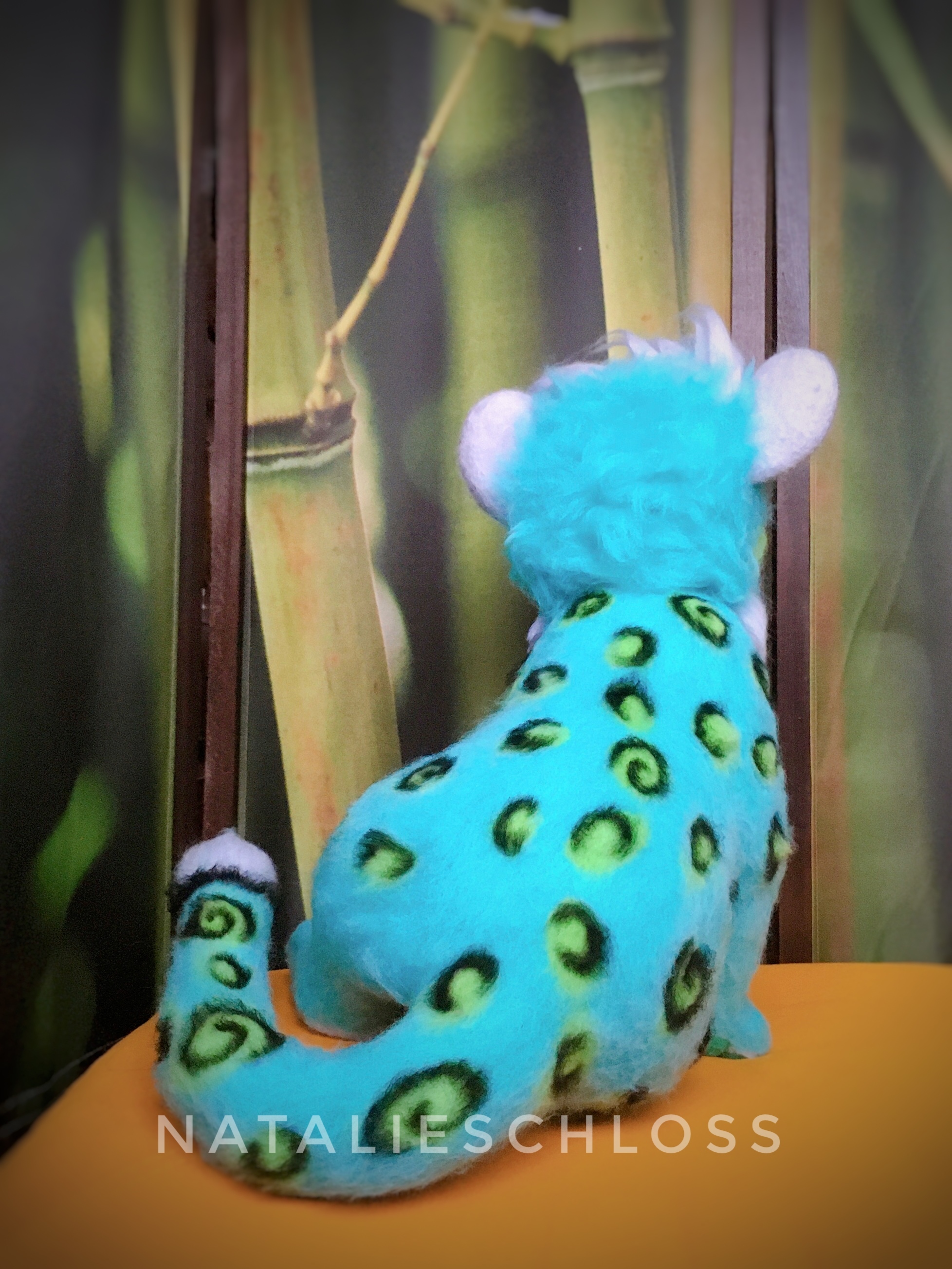 Cartoon leopard - My, Dry felting, Author's toy, Sculpture, Needlework without process, Longpost