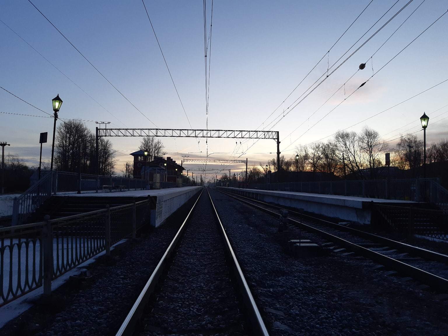 Railway station Strelna. Morning - My, Strelna, Railway station, The photo, Railway