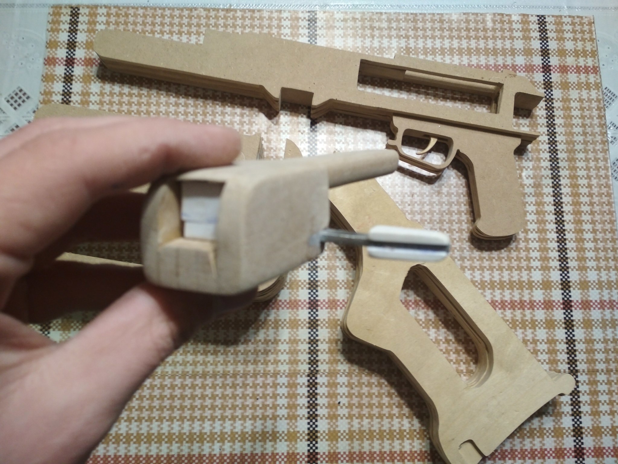 In short, a PCM layout made of wood - My, Weapon, Machine gun, Kalashnikov, With your own hands, Needlework, Needlework with process, Woodworking, Layout, Video, Longpost