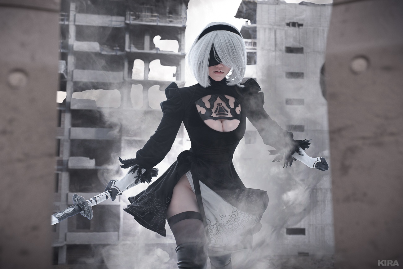 YoRHa No.2 Type B cosplay from the game Nier - NSFW, The photo, Cosplay, Girls, Longpost, NIER Automata, Yorha unit No 2 type B, Lada Lumos, Alin Ma (xenoncos), Disharmonica