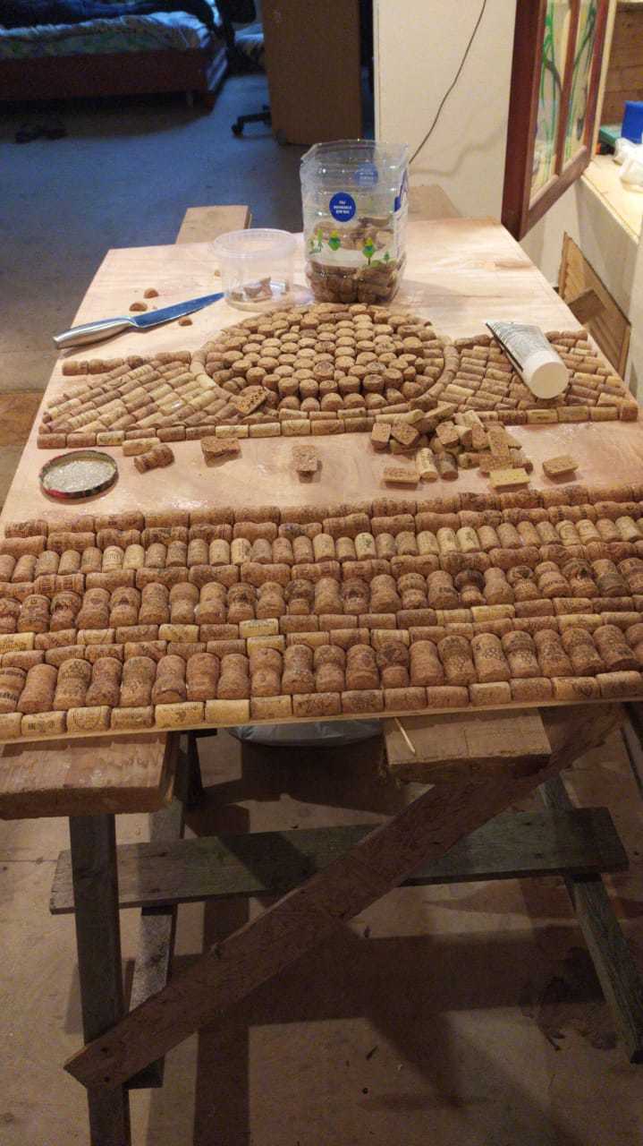 Decorating the fireplace with wine corks - Wine corks, Crafts, Needlework with process, Fireplace, Longpost