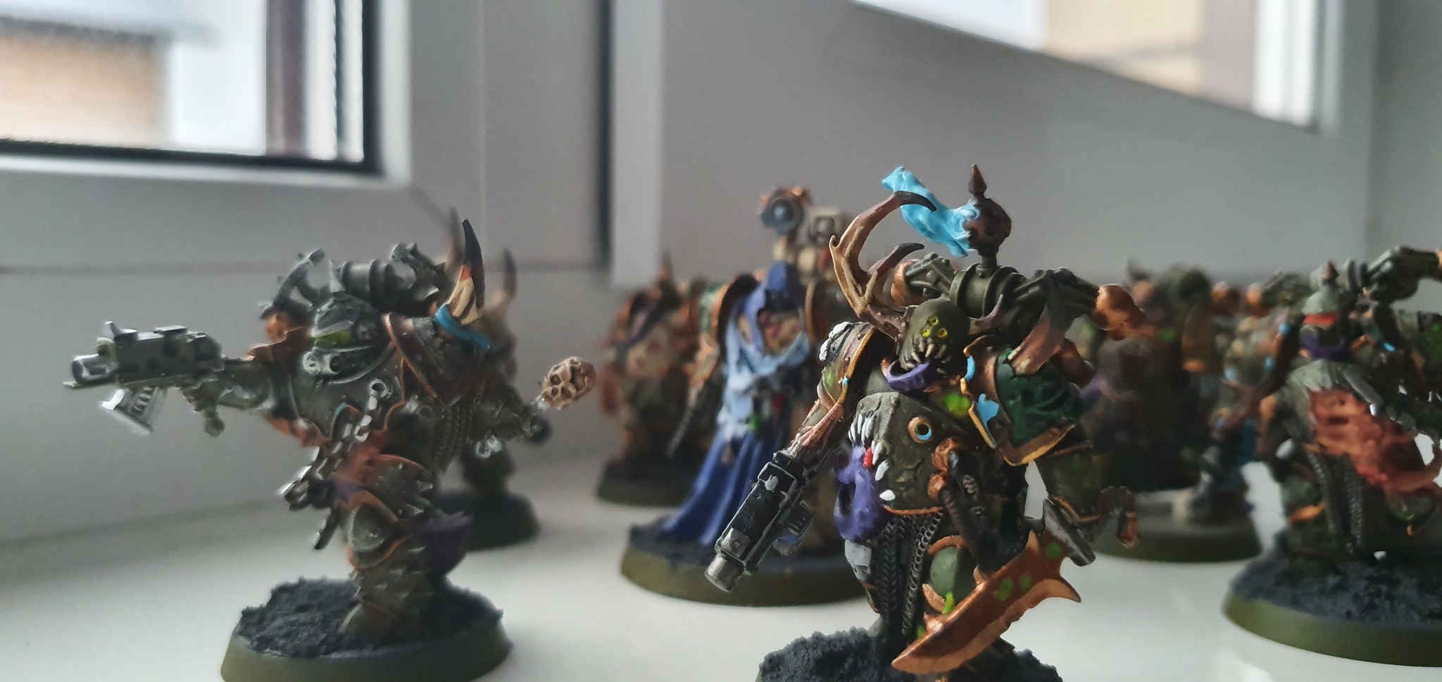 Как я успокаиваю нервишки.  Братья Нурглс - Моё, Warhammer 40k, Wh miniatures, Chaos Space marines, Plague marine, Death Guard