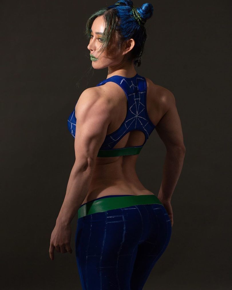 Jolyne Kujo by Yuan Herong - Jojos bizarre adventure, Kujo Jolyne, Strong girl, Muscle, Booty, Cosplay, Longpost, Yuan Herong