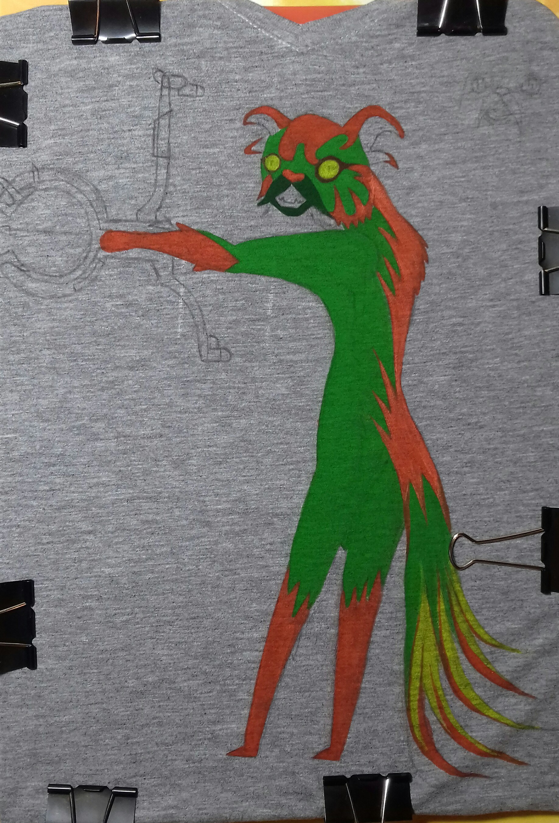 Kavat from Warframe - My, Needlework with process, Painting on fabric, Kavat, cat, T-shirt, Longpost