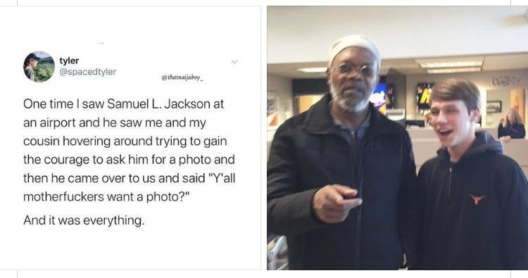 Come on over here, motherfucker - Samuel L Jackson, The photo, Fans, Photo with a celebrity, Celebrities, Actors and actresses