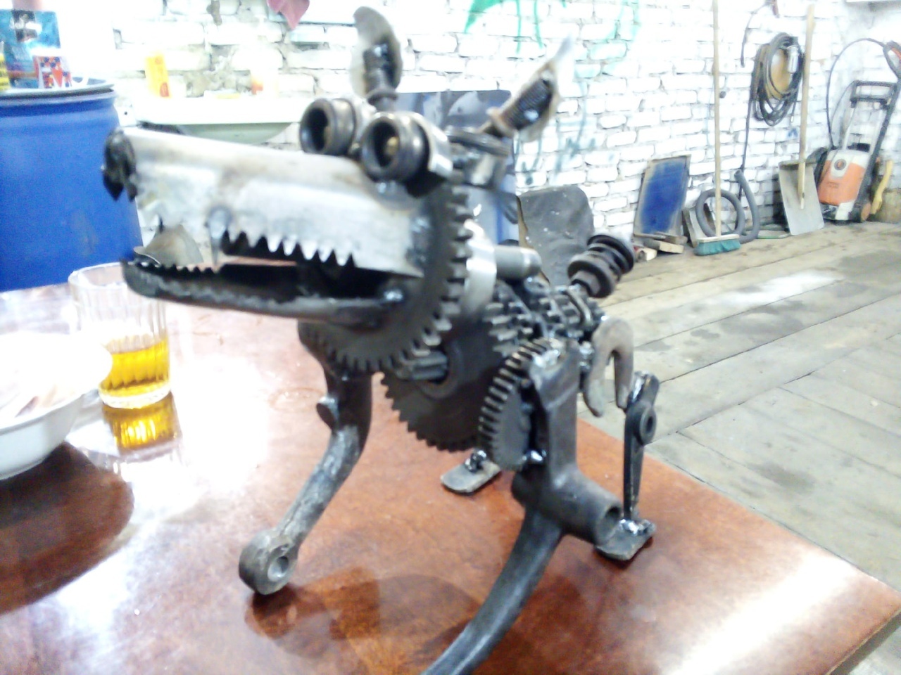 When the welder has nothing to do - My, Welding, Scrap metal, The Dragon, Dog, Needlework without process, Longpost