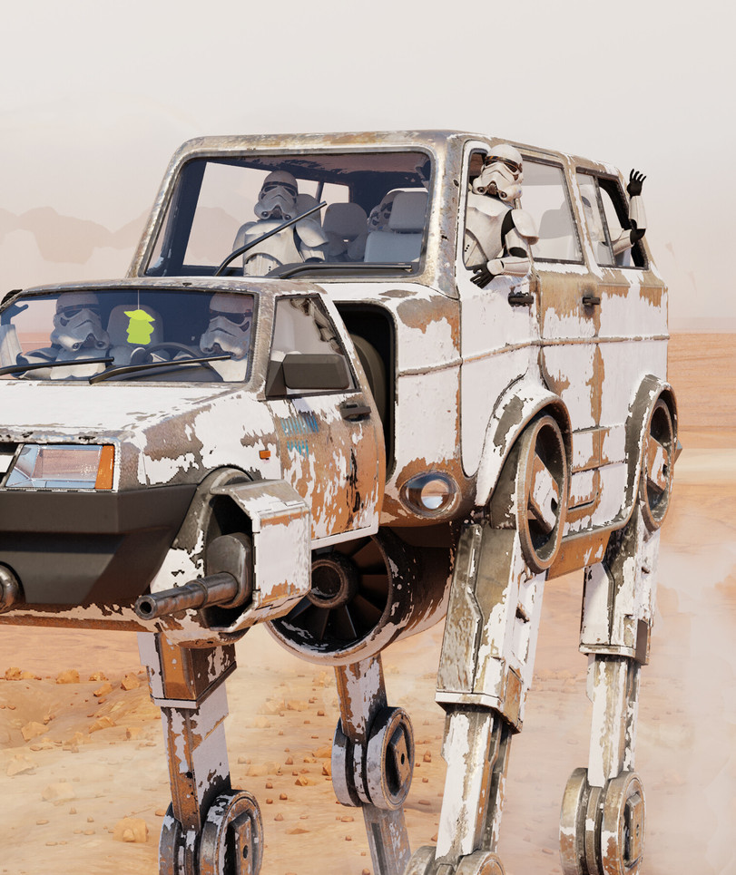 Star Wars - Star Wars, Арт, Шагоход, Длиннопост, At-At