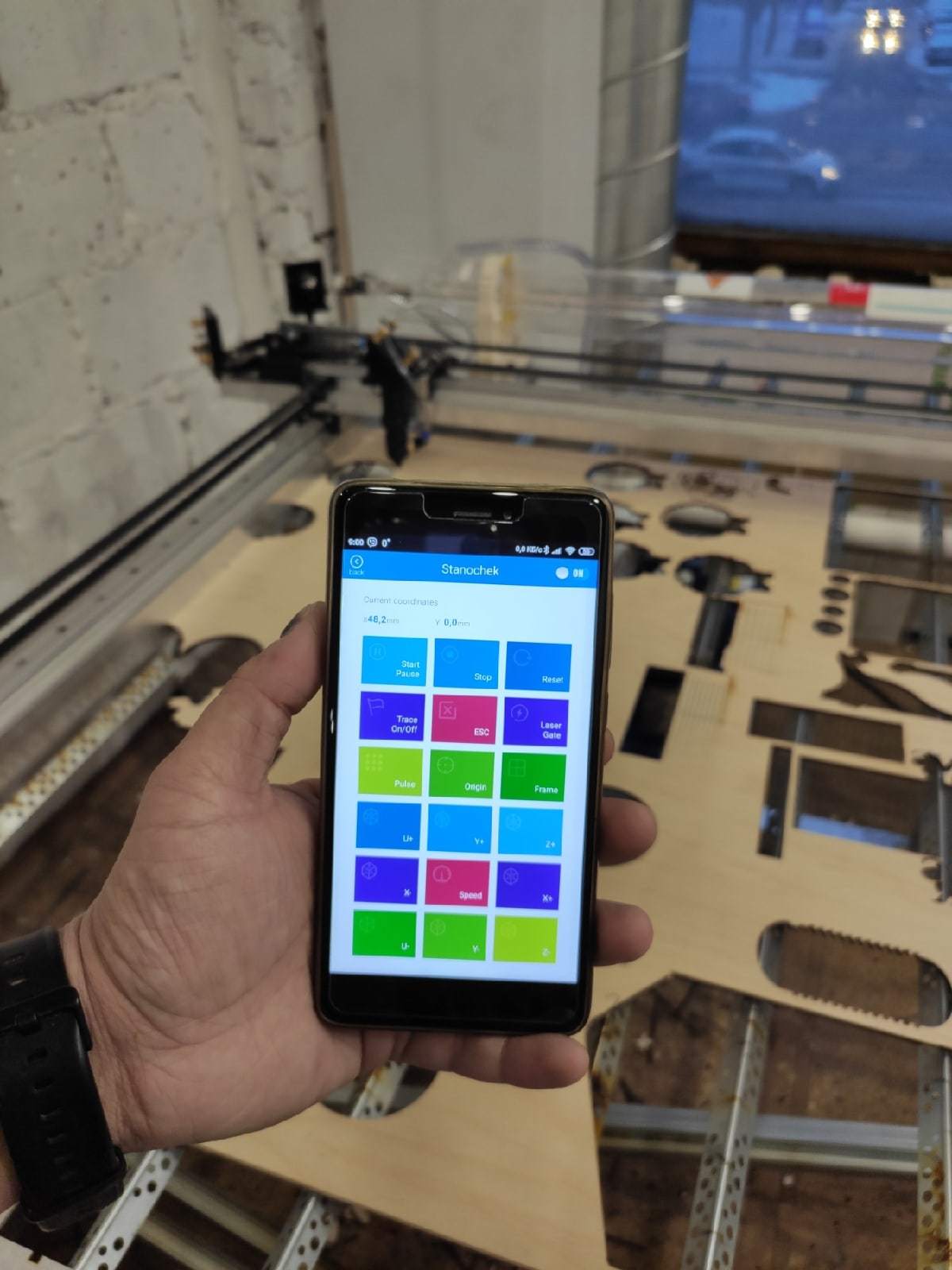 Controlling a laser machine from your phone - My, Laser cutting, CNC, With your own hands, Laser Machine, CNC machine, Video, Longpost