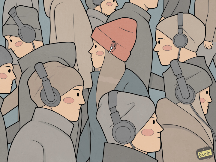 Headphones - My, Gudim, Art, Headphones, Cap