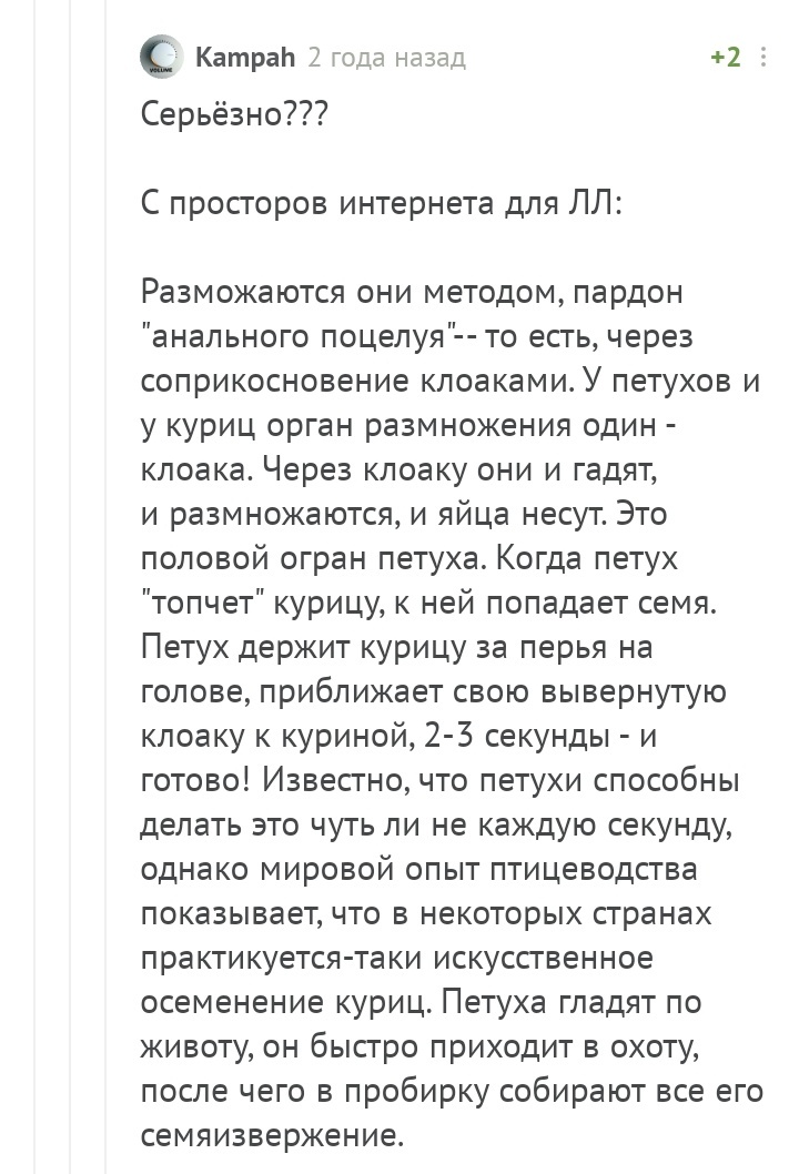 Образовательный пост - Комментарии на Пикабу, Куриное яйцо, Мясо, Корова, Длиннопост, Скриншот