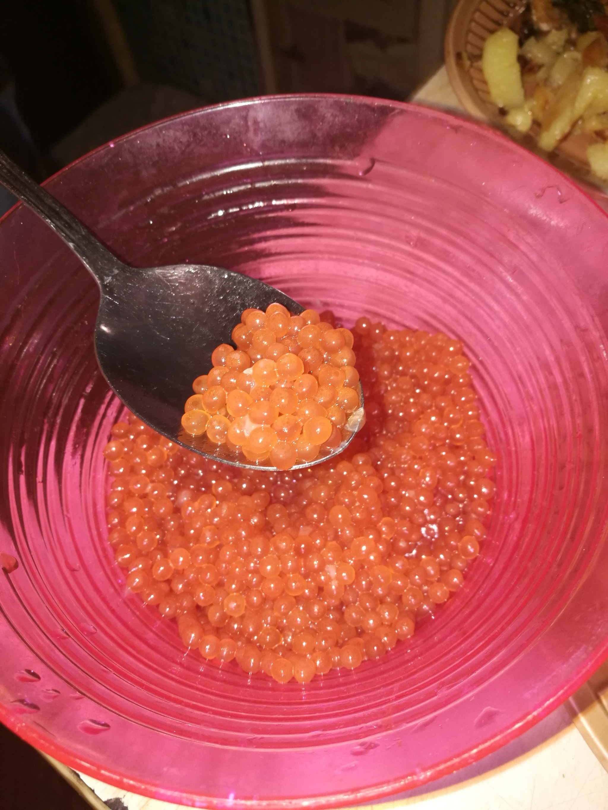 Recipe for salting caviar 5 min - My, Pink salmon, Red caviar, Cooking, Longpost