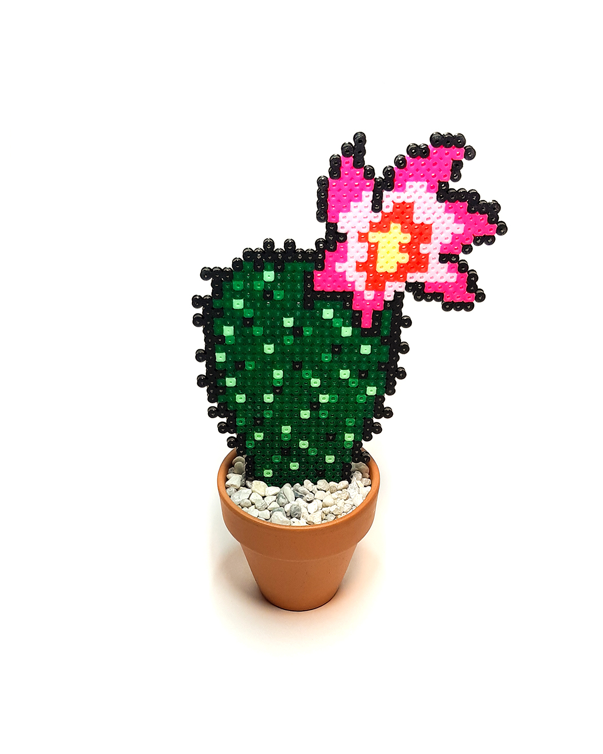 Desktop 8-bit. Part 4 - My, Cactus, Blooming cacti, With your own hands, Hobby, Thermomosaics, Pixel Art, Creation, Flowers, Longpost