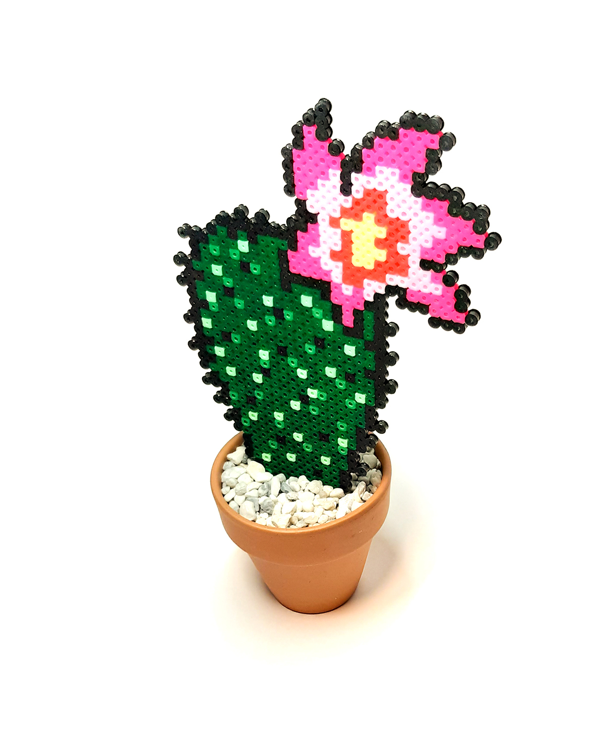 Desktop 8-bit. Part 4 - My, Cactus, Blooming cacti, With your own hands, Hobby, Thermomosaics, Pixel Art, Creation, Flowers, Longpost