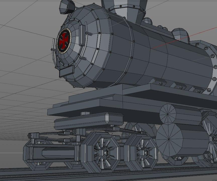 Which locomotive? - My, Cinema 4d, 3D modeling, Behind the scenes, Work, Low poly