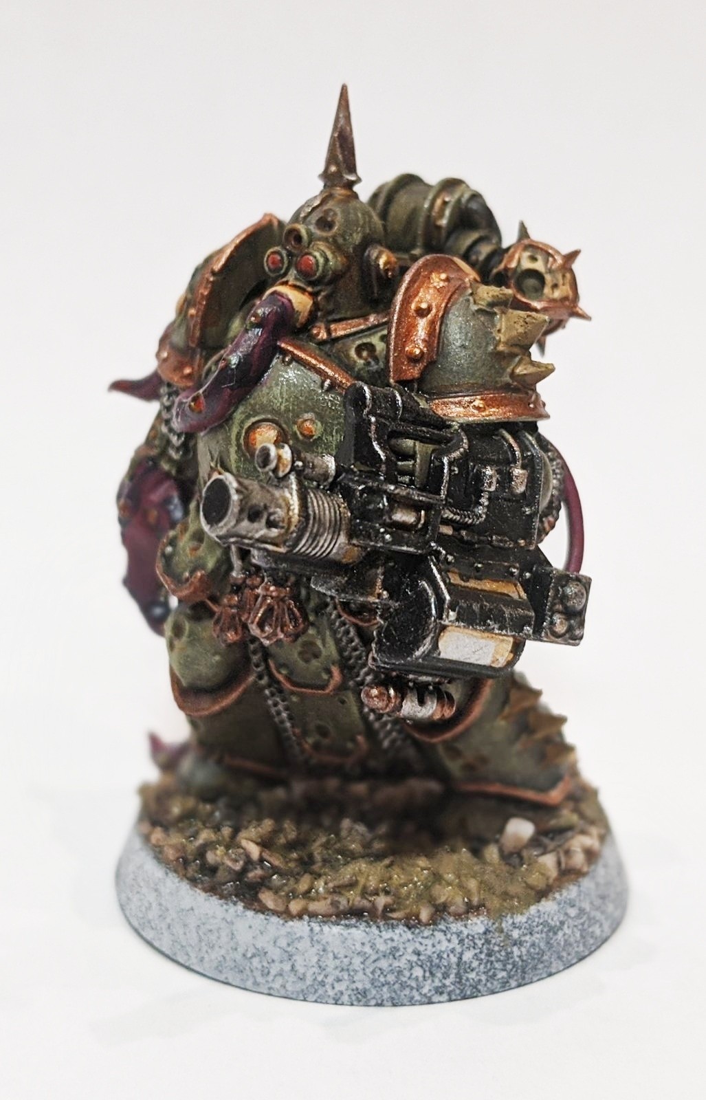 My first attempt at Warhammer - My, Warhammer 40k, Painting miniatures, Miniature, Deathguard, Longpost, Wh miniatures