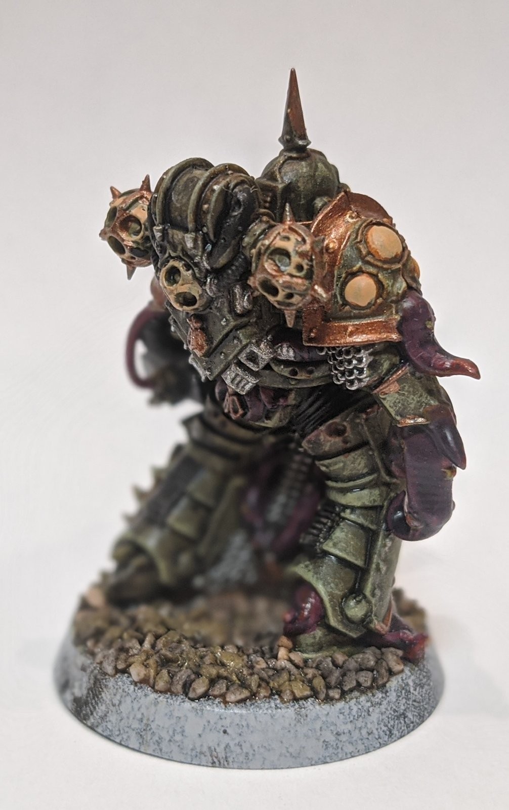 My first attempt at Warhammer - My, Warhammer 40k, Painting miniatures, Miniature, Deathguard, Longpost, Wh miniatures