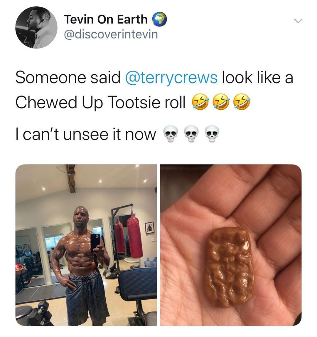 Chewed toffee - Terry Crews, Twitter, Translation, Screenshot, Butterscotch