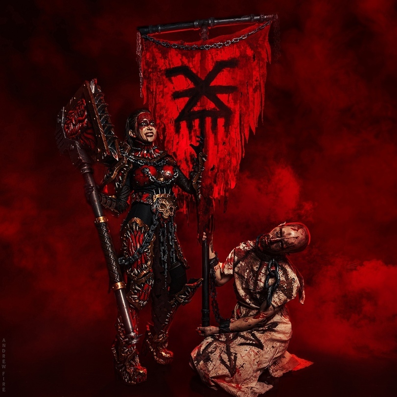 Warhammer cosplay by  Наташа Роик - Косплей, Warhammer 40k, Khorne Berserker, Chaos Space marines, Длиннопост, Наташа Роик