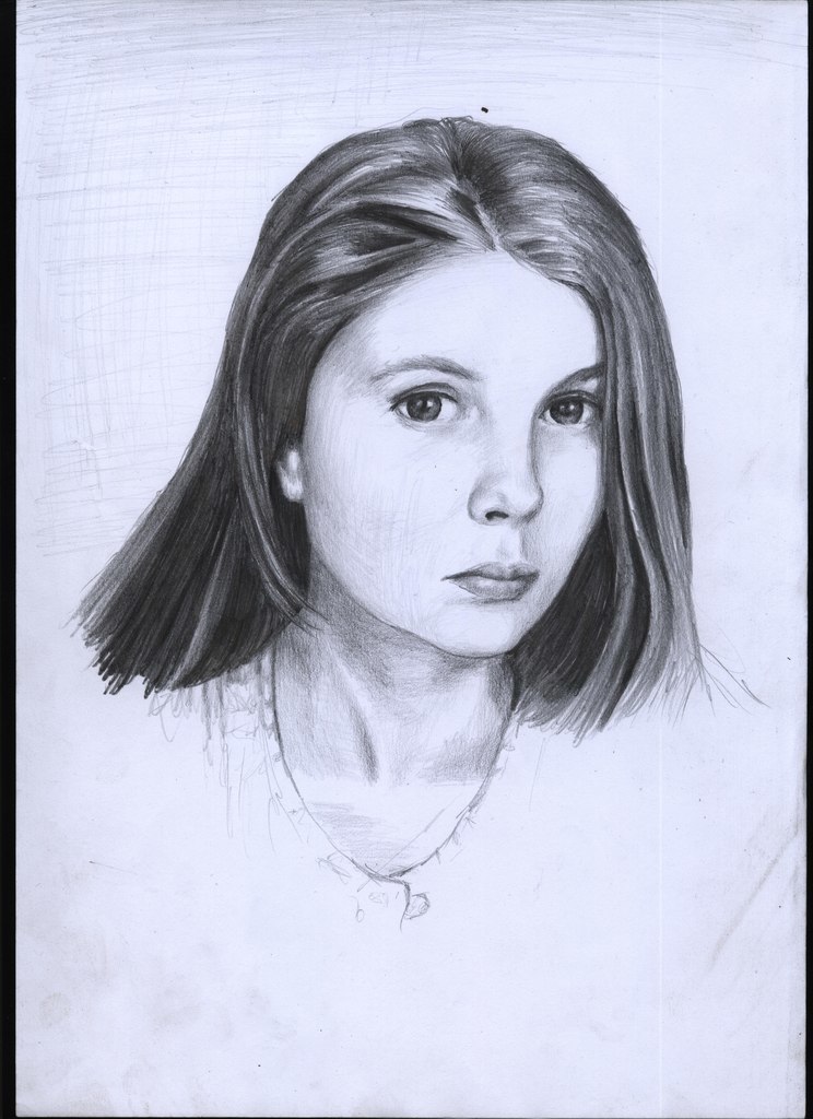 Progression of portraits from the inept past to the not very skillful present (of course - part of the work) - My, Drawing, Pencil, Girls, Portrait, Paints, Art, Children, Personal development, Longpost