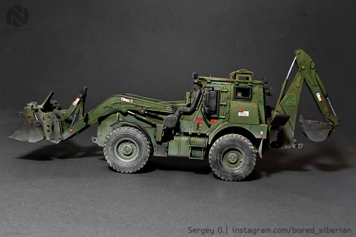 HMEE-1. Dig-leg on army allowances - My, Scale model, Stand modeling, Scale 1:35, Hobby, Tractor, US Army, Special equipment, Corps of Engineers, Longpost