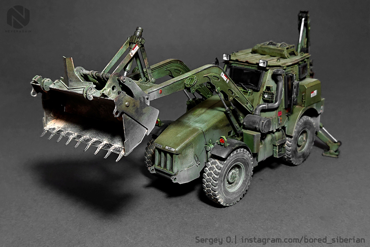 HMEE-1. Dig-leg on army allowances - My, Scale model, Stand modeling, Scale 1:35, Hobby, Tractor, US Army, Special equipment, Corps of Engineers, Longpost