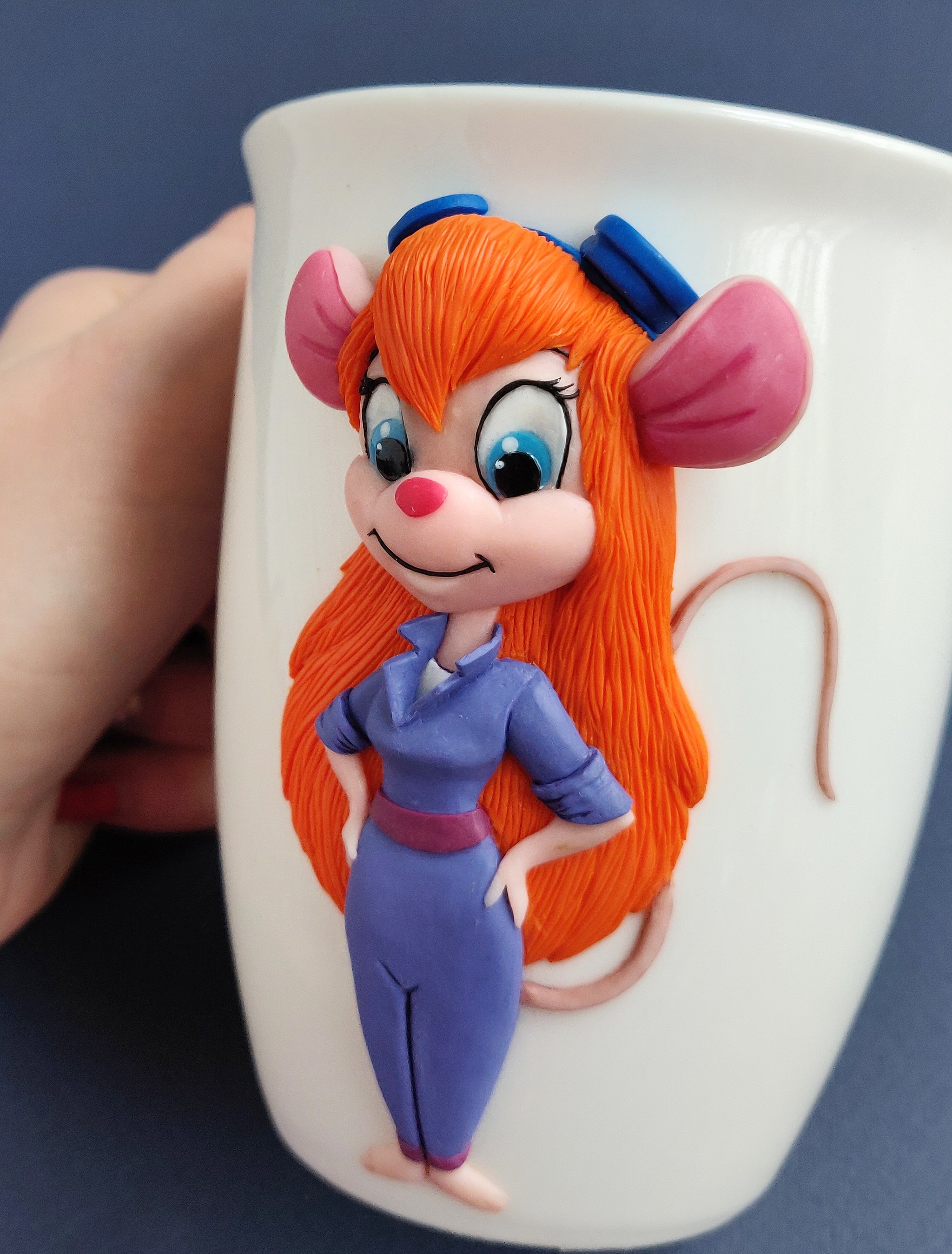 Gadget - My, Needlework with process, Chip and Dale, Polymer clay, Handmade, Mug with decor, Longpost, Gadget hackwrench