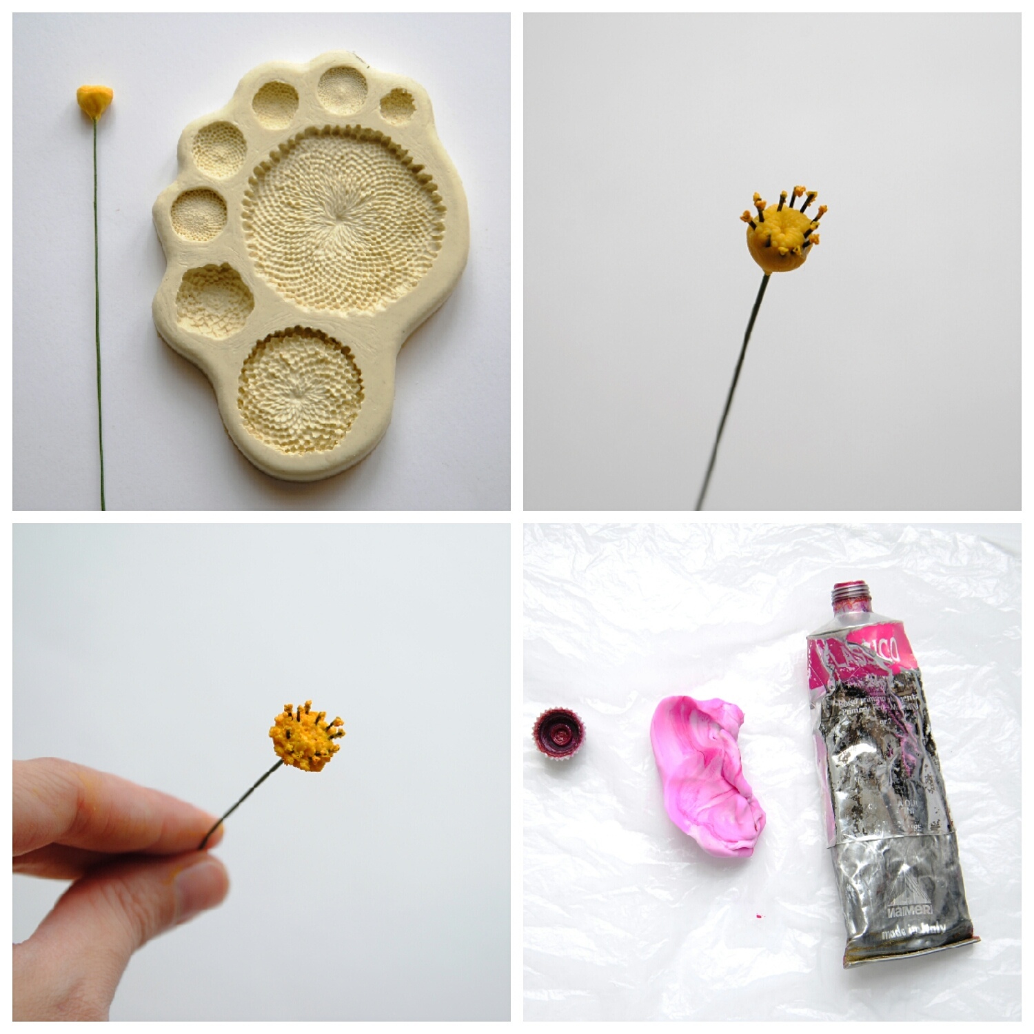 Making a cosmos flower with your own hands - My, Flowers, Needlework with process, Лепка, Longpost, Cold porcelain, Polymer floristry, Polymer clay