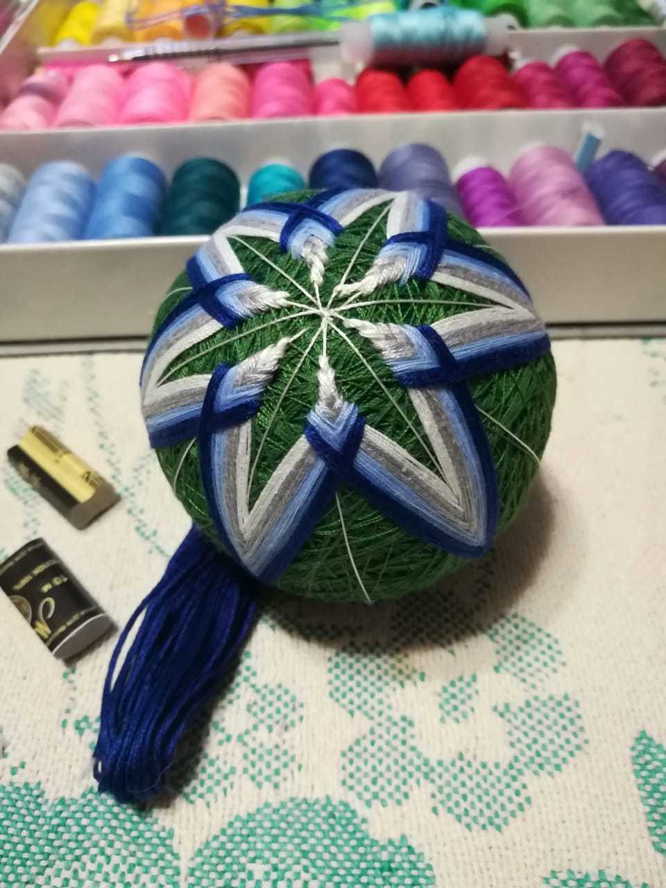 Temari balls or Japanese art - My, Needlework with process, Embroidery, Longpost