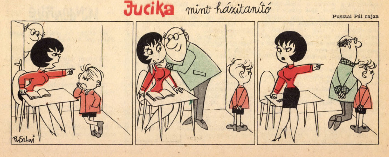 “Jucika” - the social block had its own 4 koma, with everyday problems and eti! (Part No. 9) - Comics, Retro, Hungary, Without words, 60th, Longpost, Jucika