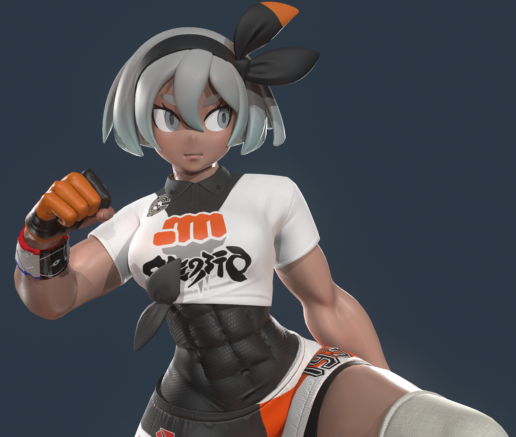 Gym leader Bea - 3D modeling, Pokemon, Strong girl, Bea, Anime, Video, Longpost