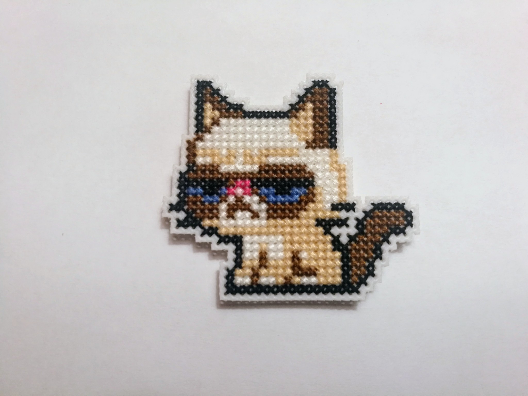 Grumpy Cat or Grumpy Cat - My, Grumpy cat, Cross-stitch, Plastic canvas, Needlework without process, Longpost